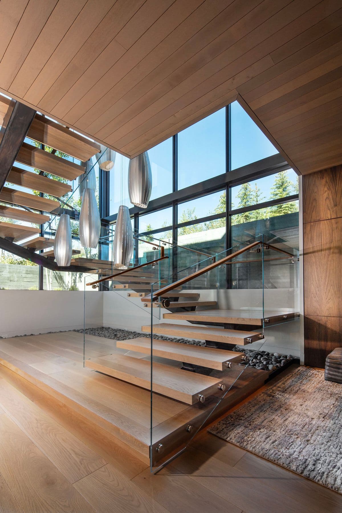 Stair in the Pinnacle Home, a Build Hill custom home in Park City, Utah